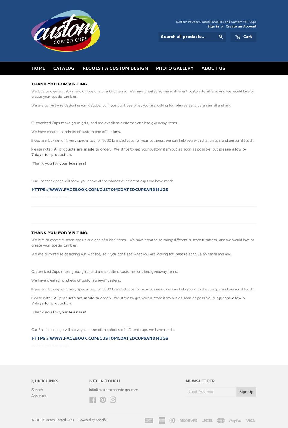 powdercoatedmugs.com — Shopify storefront screenshot