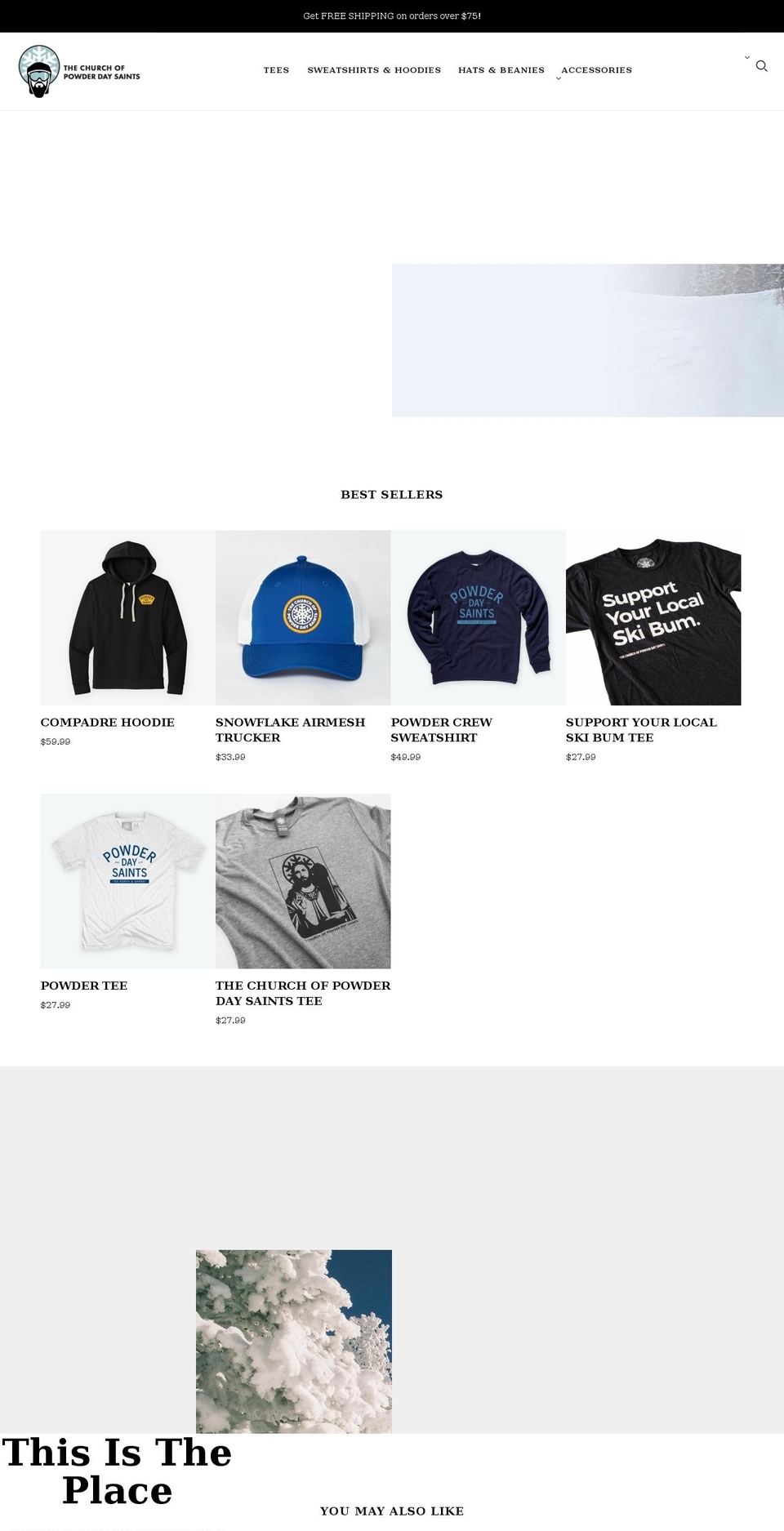powderdaysaints.com shopify website screenshot