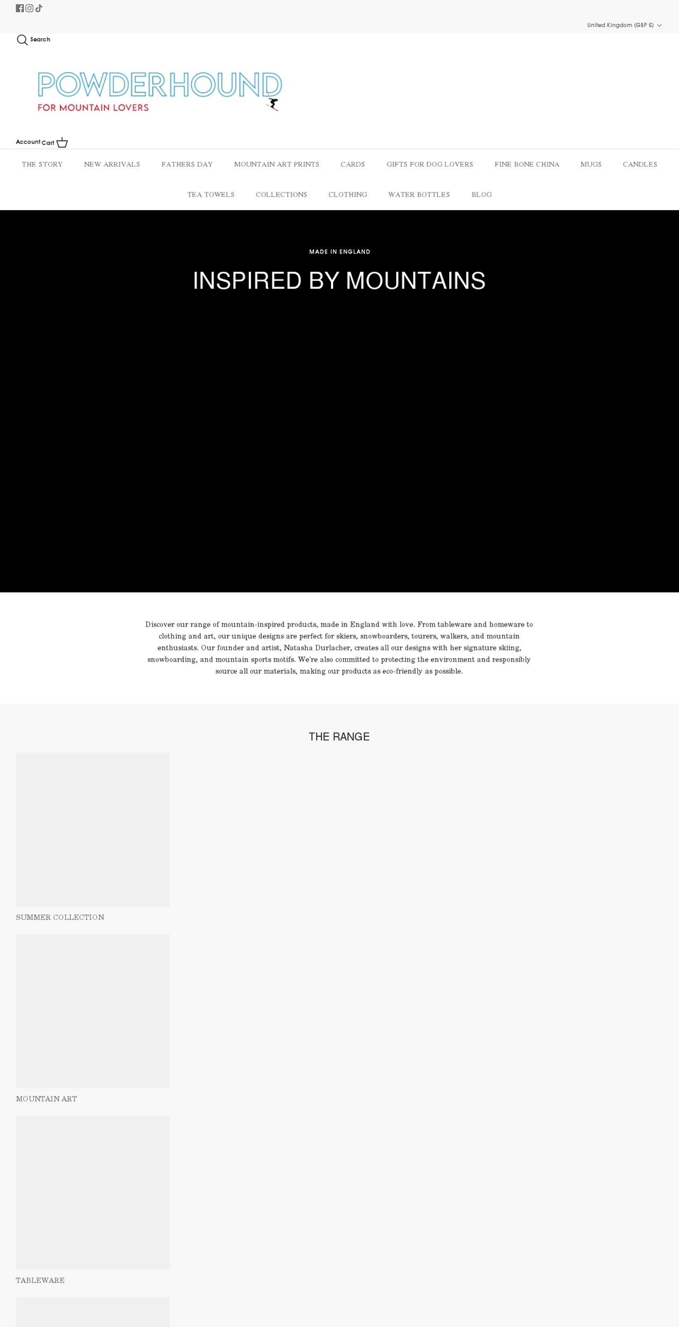 powderhoundlondon.com — Shopify storefront screenshot