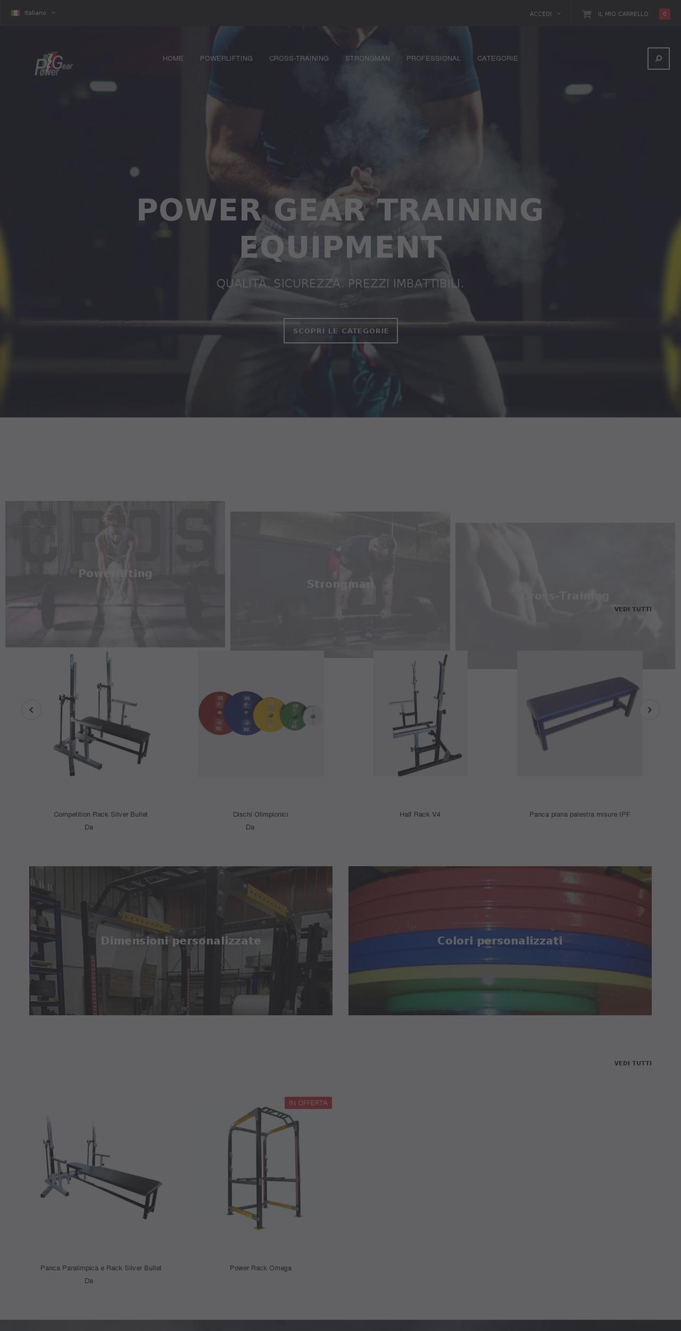 power-gear.it shopify website screenshot