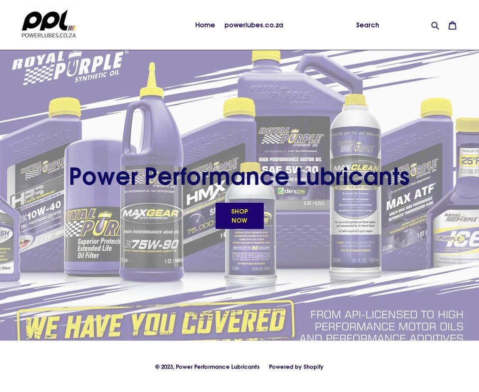 power-performance-lubricants.myshopify.com shopify website screenshot