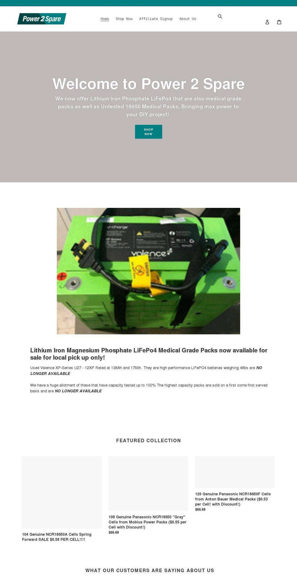 power2spare.net shopify website screenshot