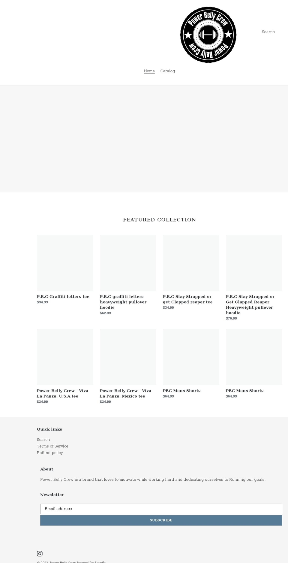 powerbellycrew.net shopify website screenshot
