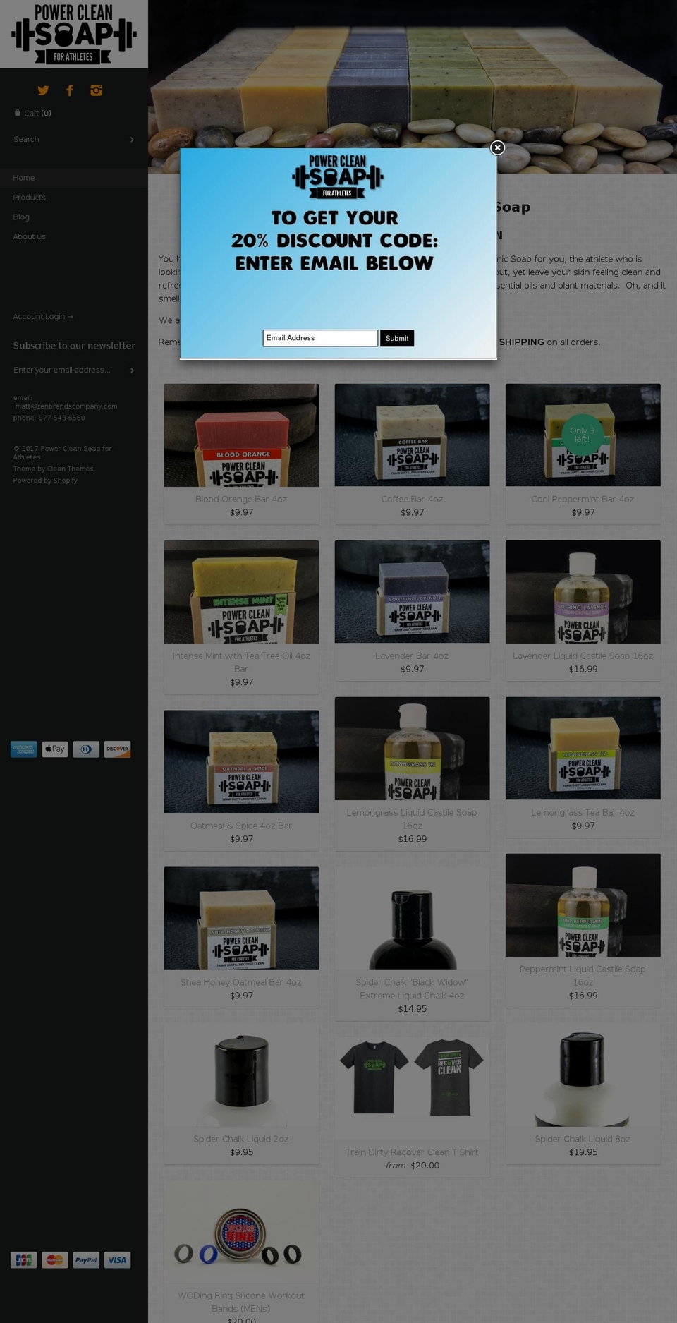 powercleansoap.com shopify website screenshot