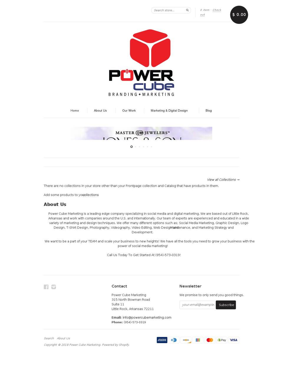 powercubemarketing.com — Shopify storefront screenshot
