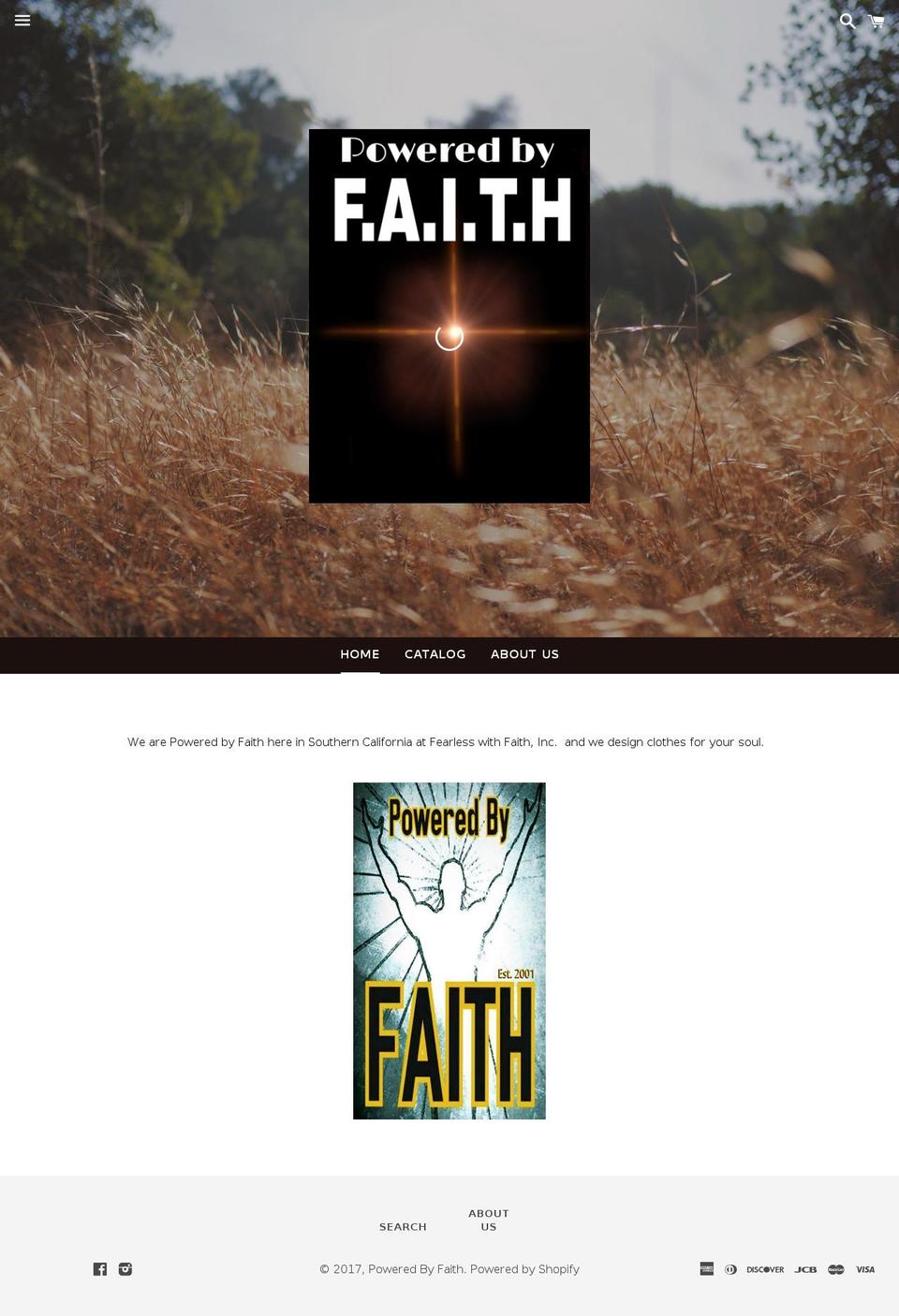 poweredbyfaith.net shopify website screenshot