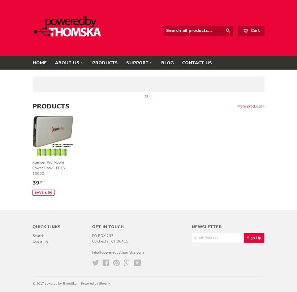 poweredbythomska.com shopify website screenshot