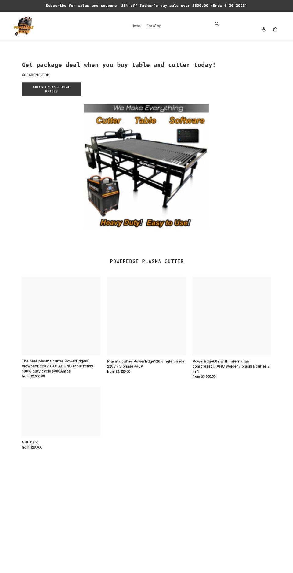 poweredgecutter.com shopify website screenshot