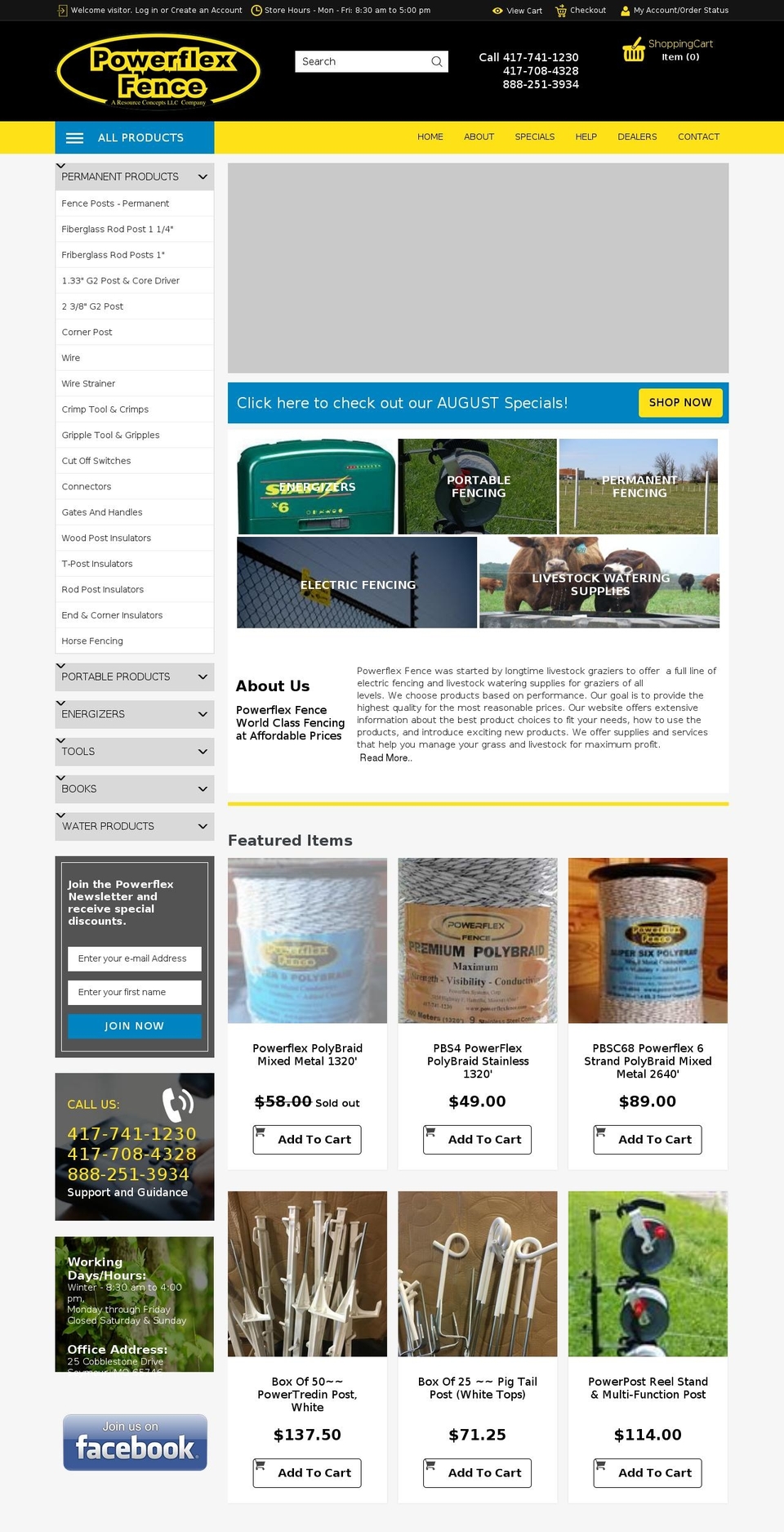 powerflexfenceonline.com — Shopify storefront screenshot