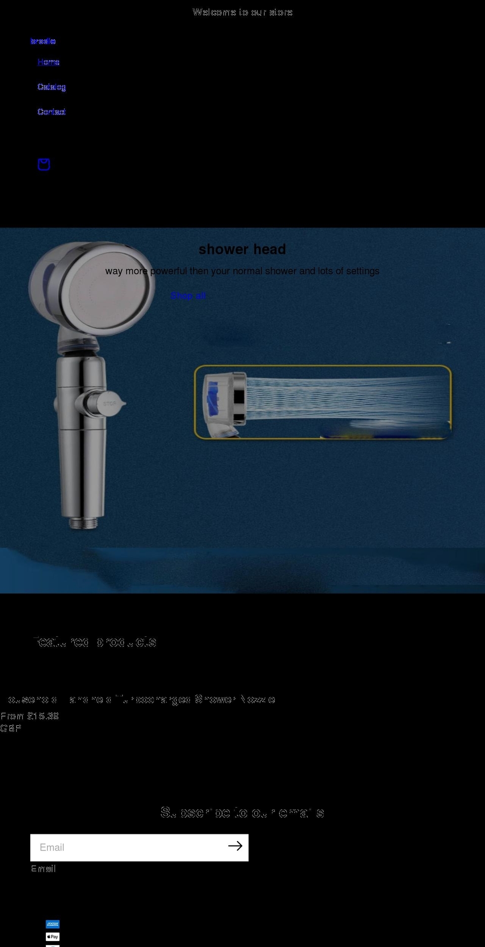 powerfulshowerhead.com shopify website screenshot