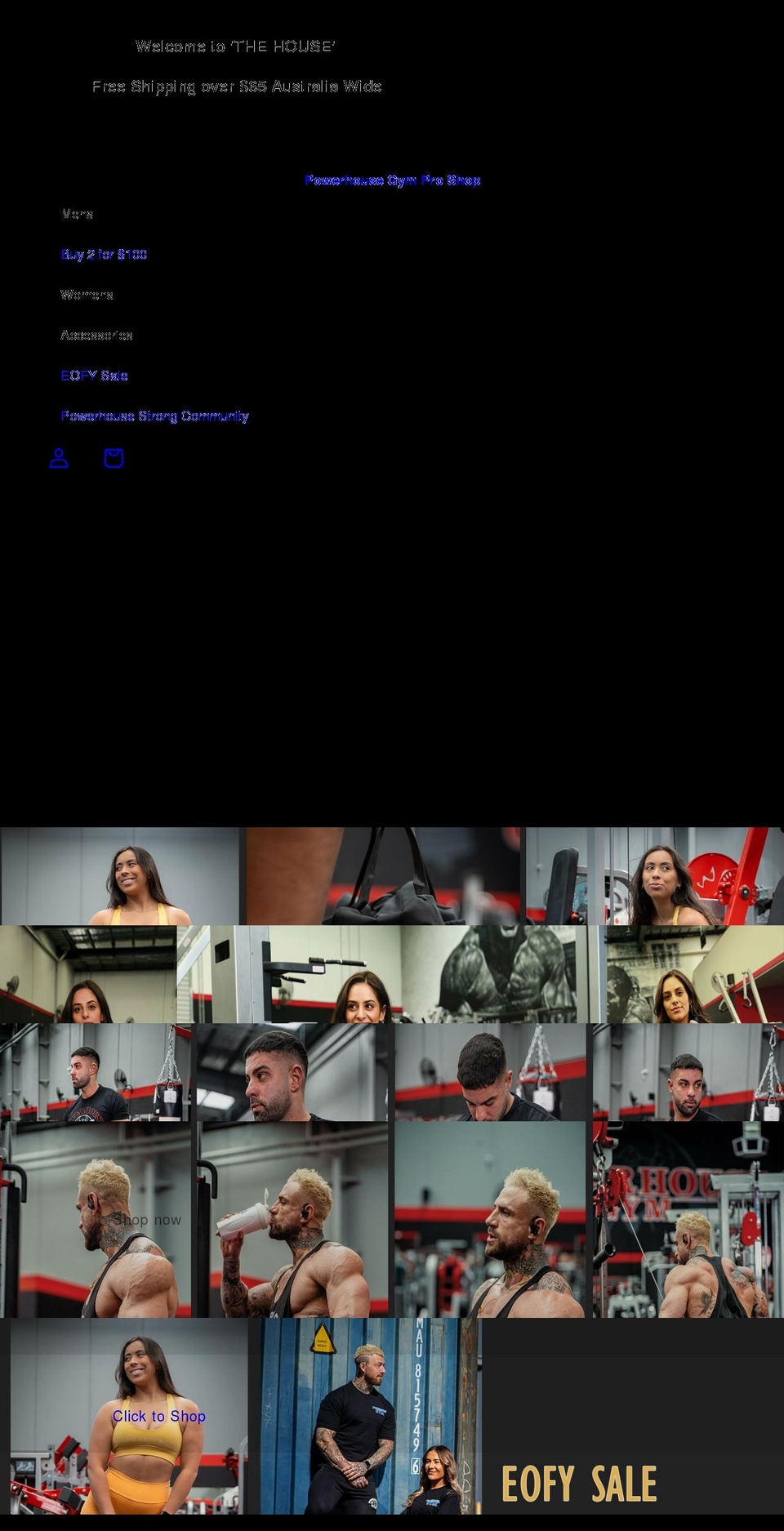 powerhousegymproshop.com shopify website screenshot