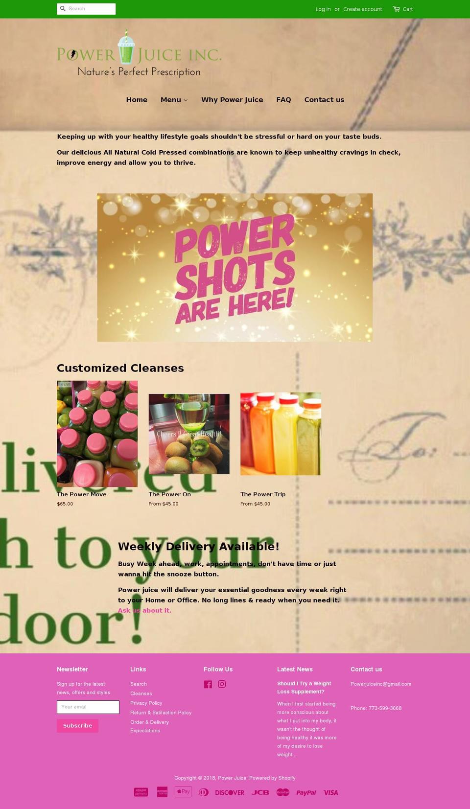 powerjuiceinc.com — Shopify storefront screenshot