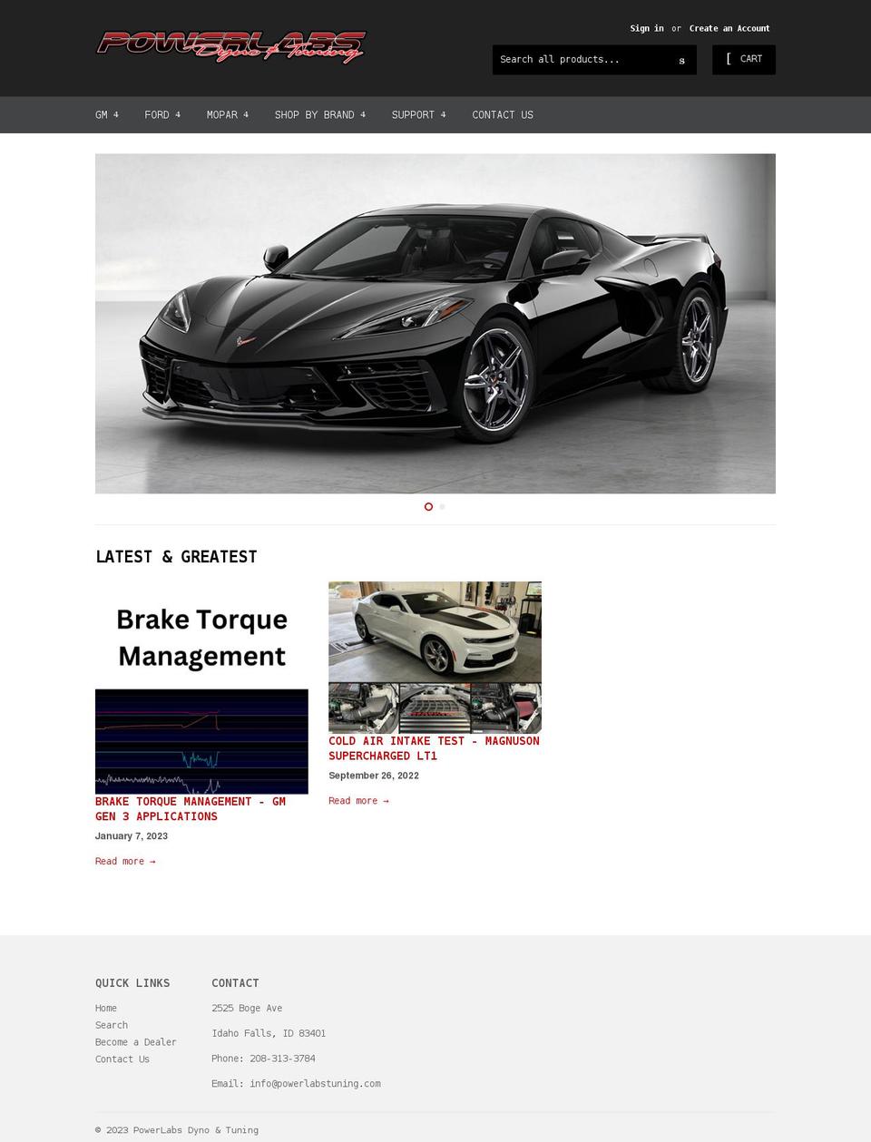 powerlabstuning.com shopify website screenshot