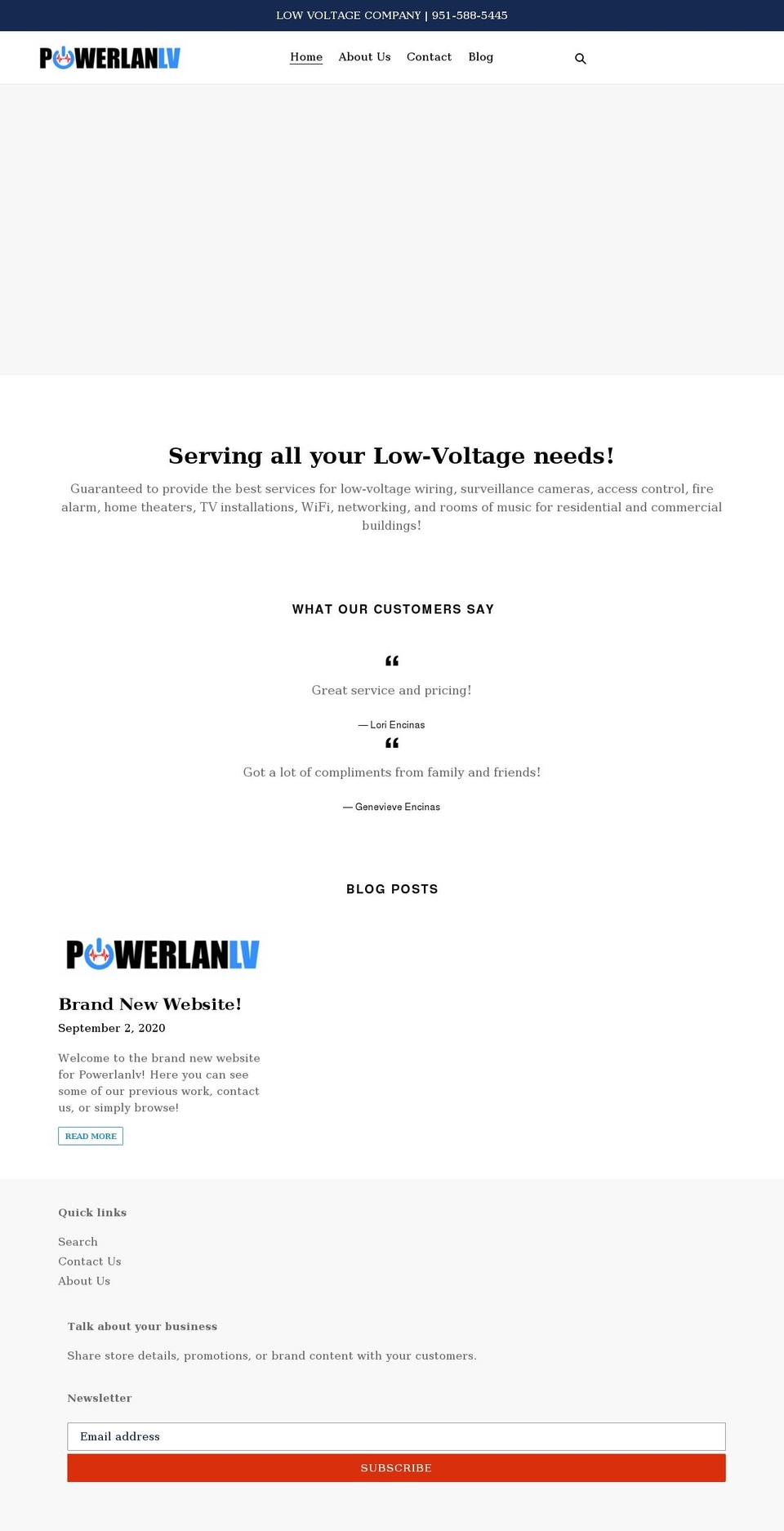 powerlanlv.com shopify website screenshot