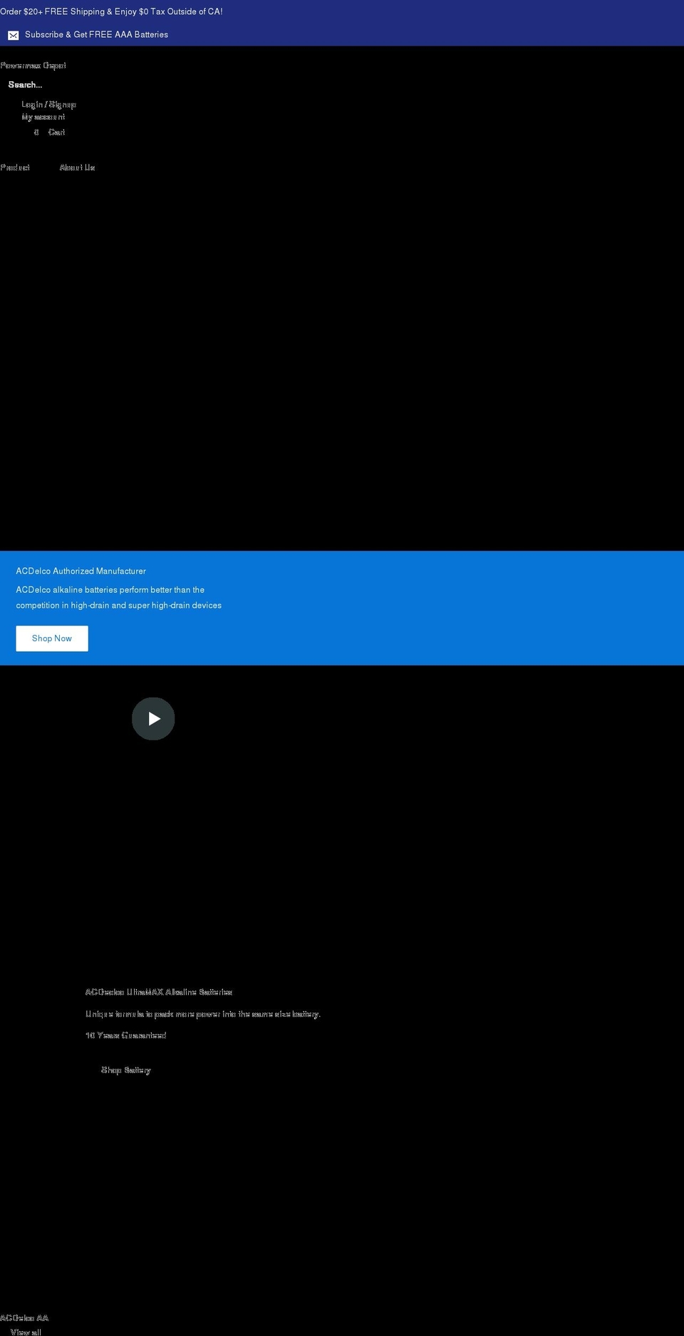 powermaxdepot.com shopify website screenshot