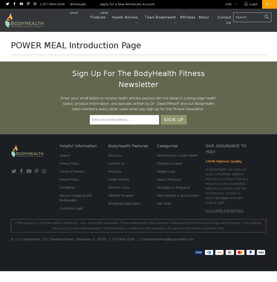 powermeal.online shopify website screenshot