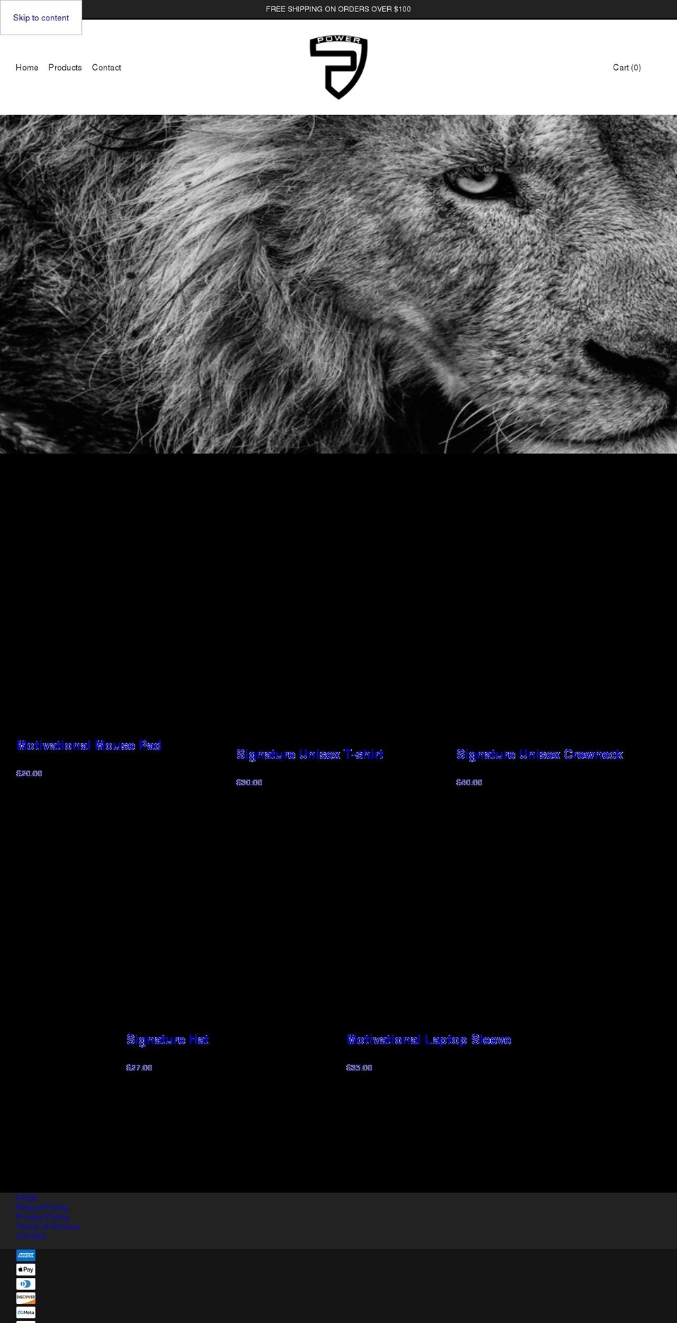 poweronlinestore.com shopify website screenshot