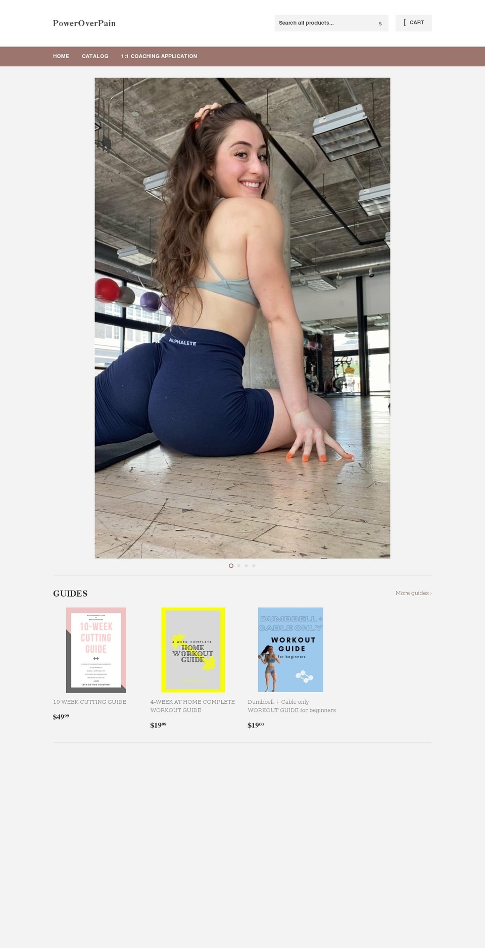poweroverpain.net shopify website screenshot