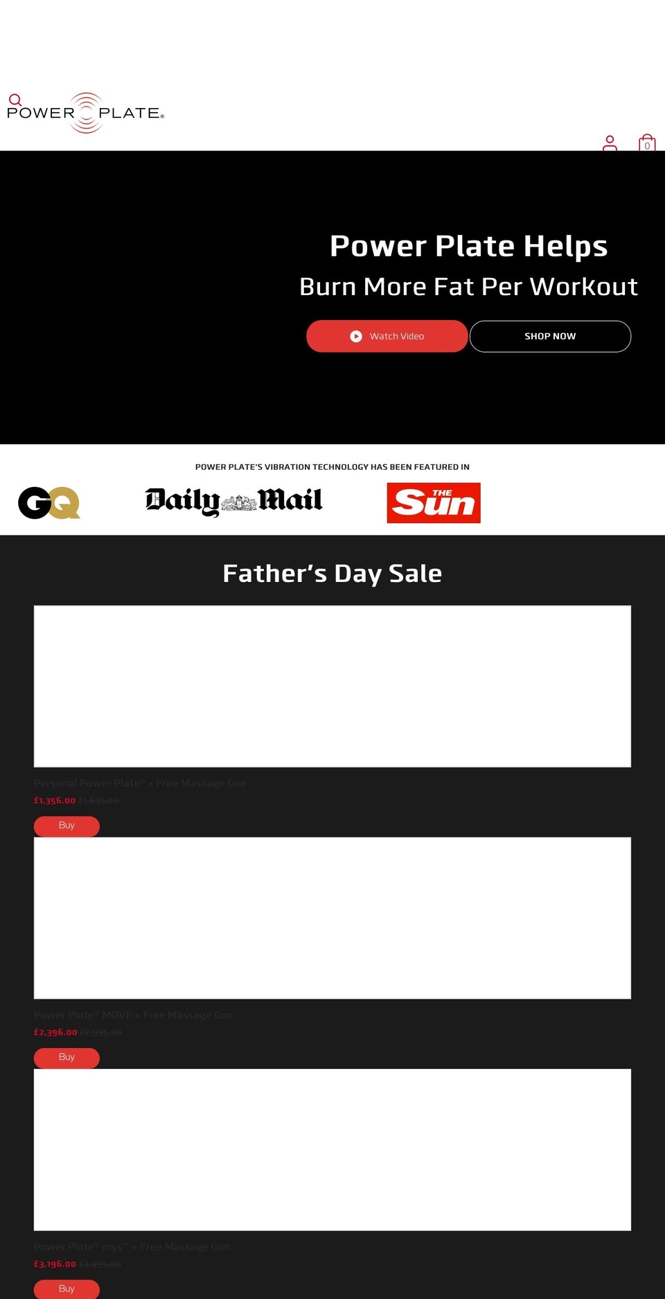 powerplate.co.uk shopify website screenshot