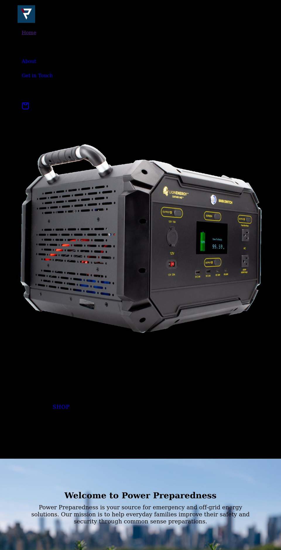 powerpreparedness.com shopify website screenshot