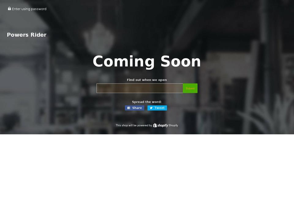 powerridersmoke.myshopify.com — Shopify storefront screenshot