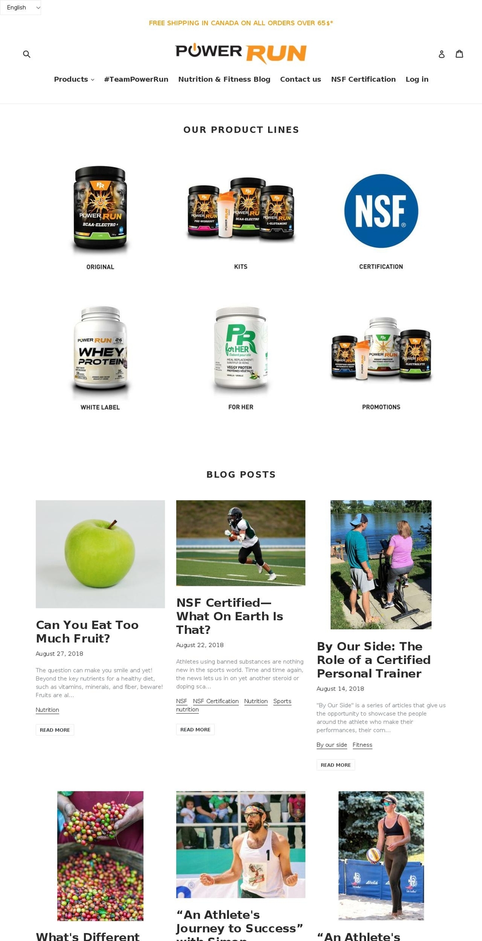 powerrunenergy.com — Shopify storefront screenshot