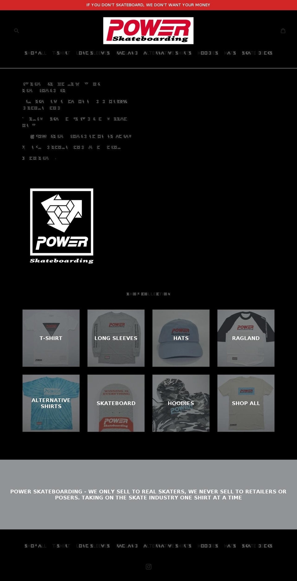 powerskateboarding.com — Shopify storefront screenshot