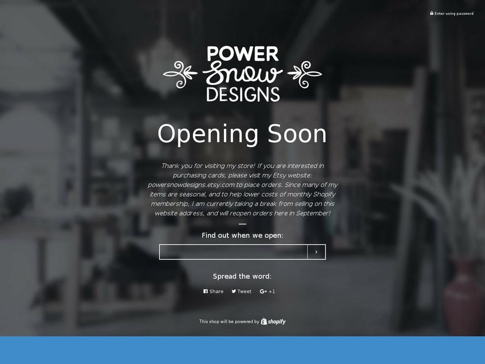 powersnowdesigns.com shopify website screenshot