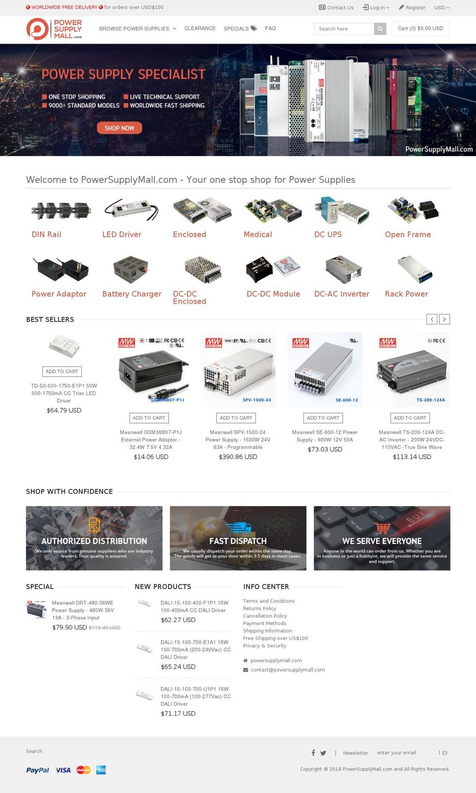 powersupplymall.com shopify website screenshot