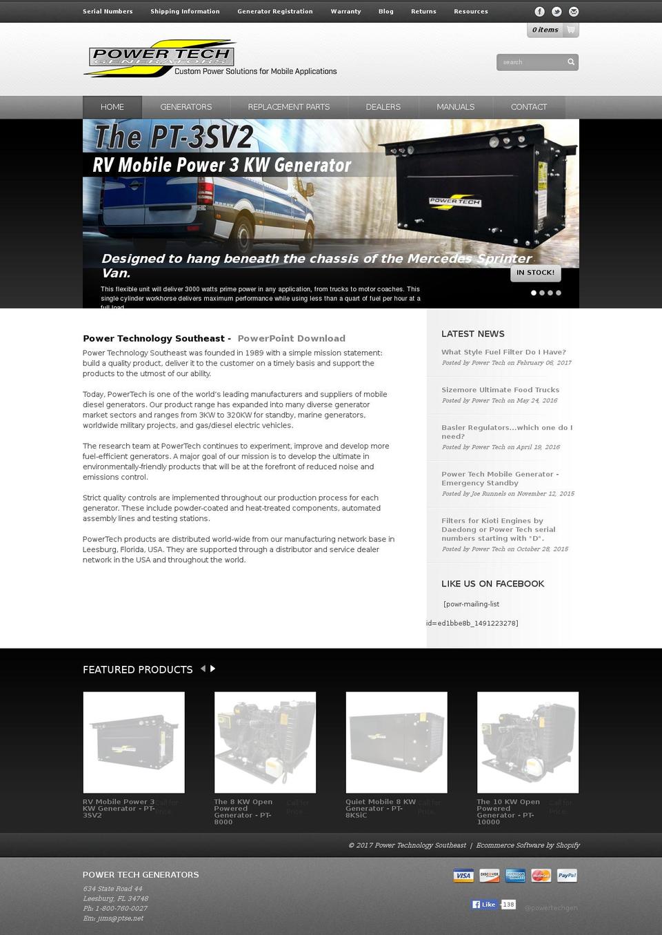 Stratus Shopify theme site example powertechparts.com