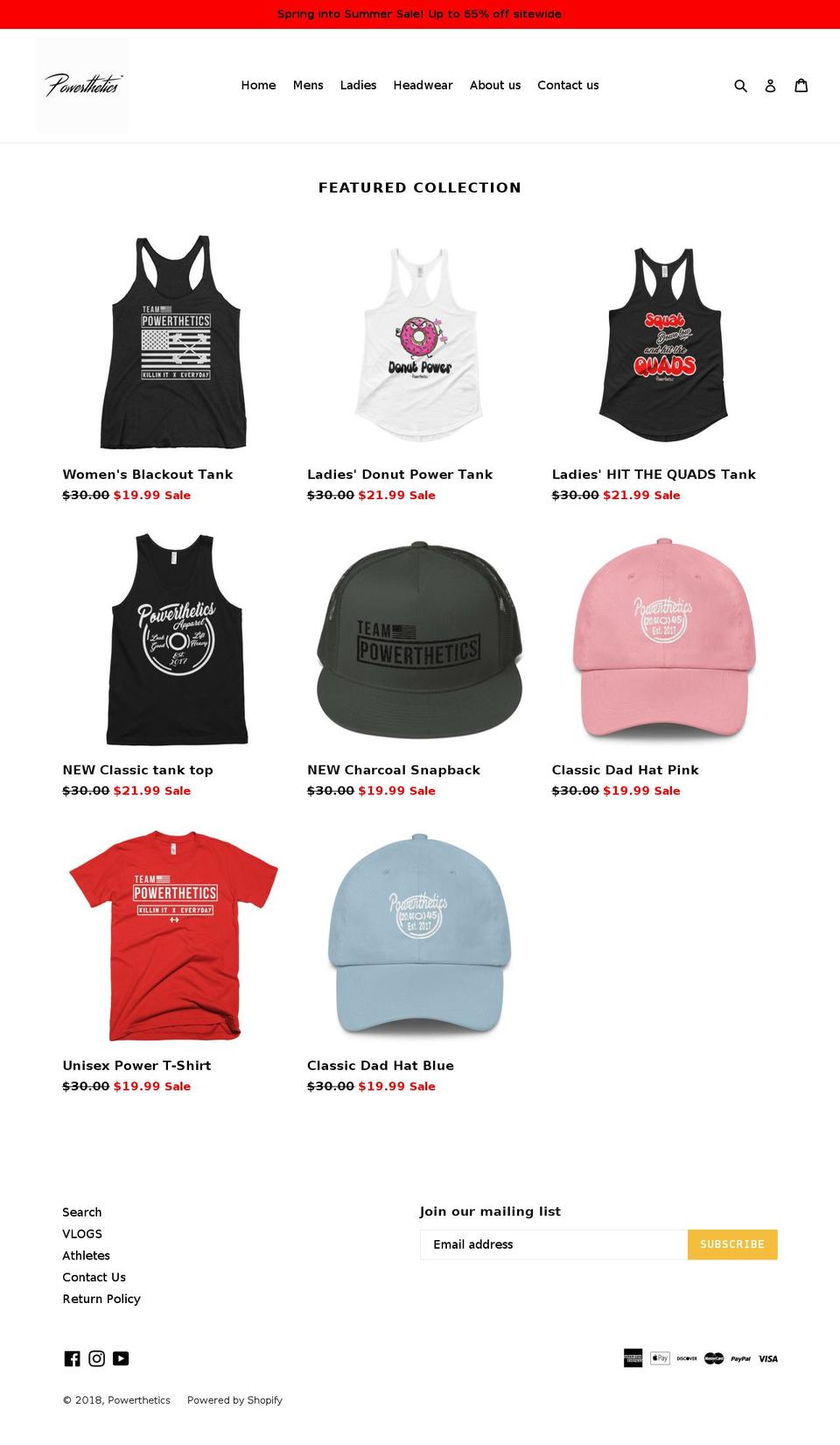 powerthetics.com — Shopify storefront screenshot