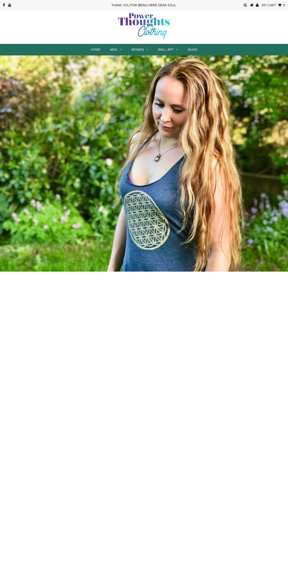 powerthoughtsclothing.com shopify website screenshot