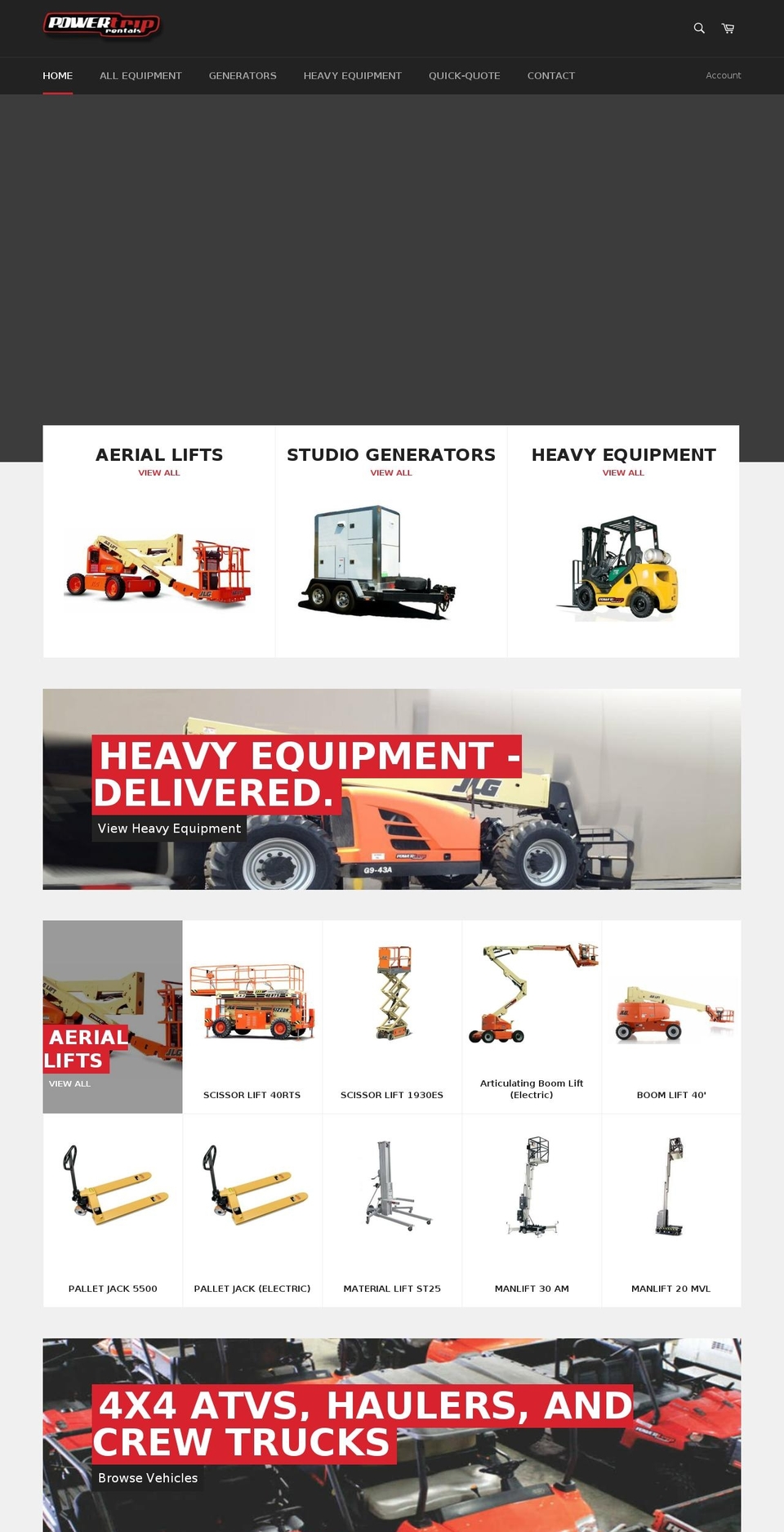 powertrip.rentals shopify website screenshot