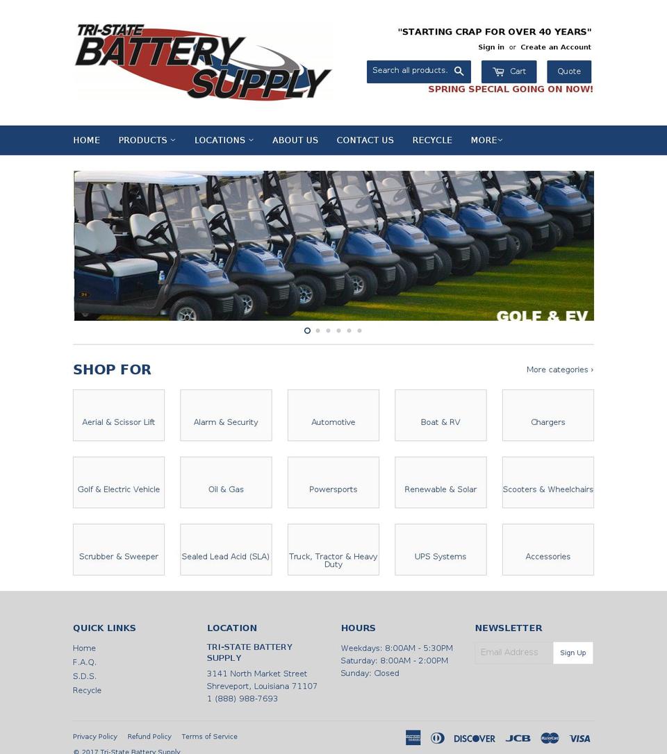 powertronbatterysuperstore.com shopify website screenshot