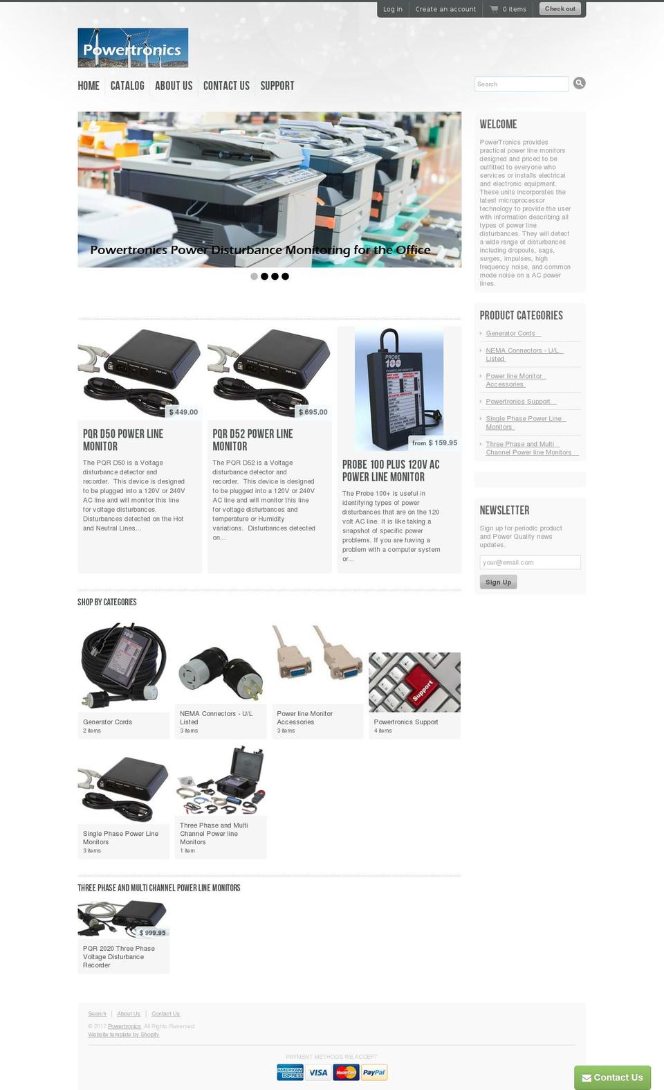 powertronics.com shopify website screenshot