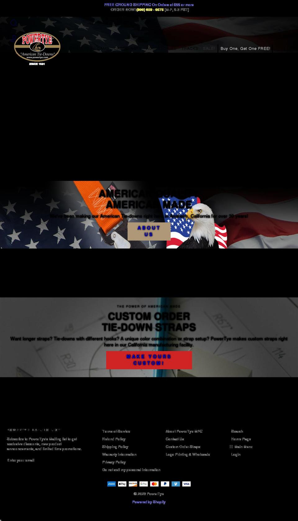powertye.com shopify website screenshot