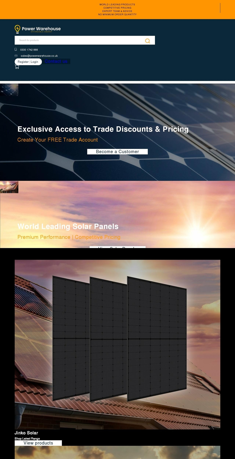 powerwarehouse.co.uk shopify website screenshot