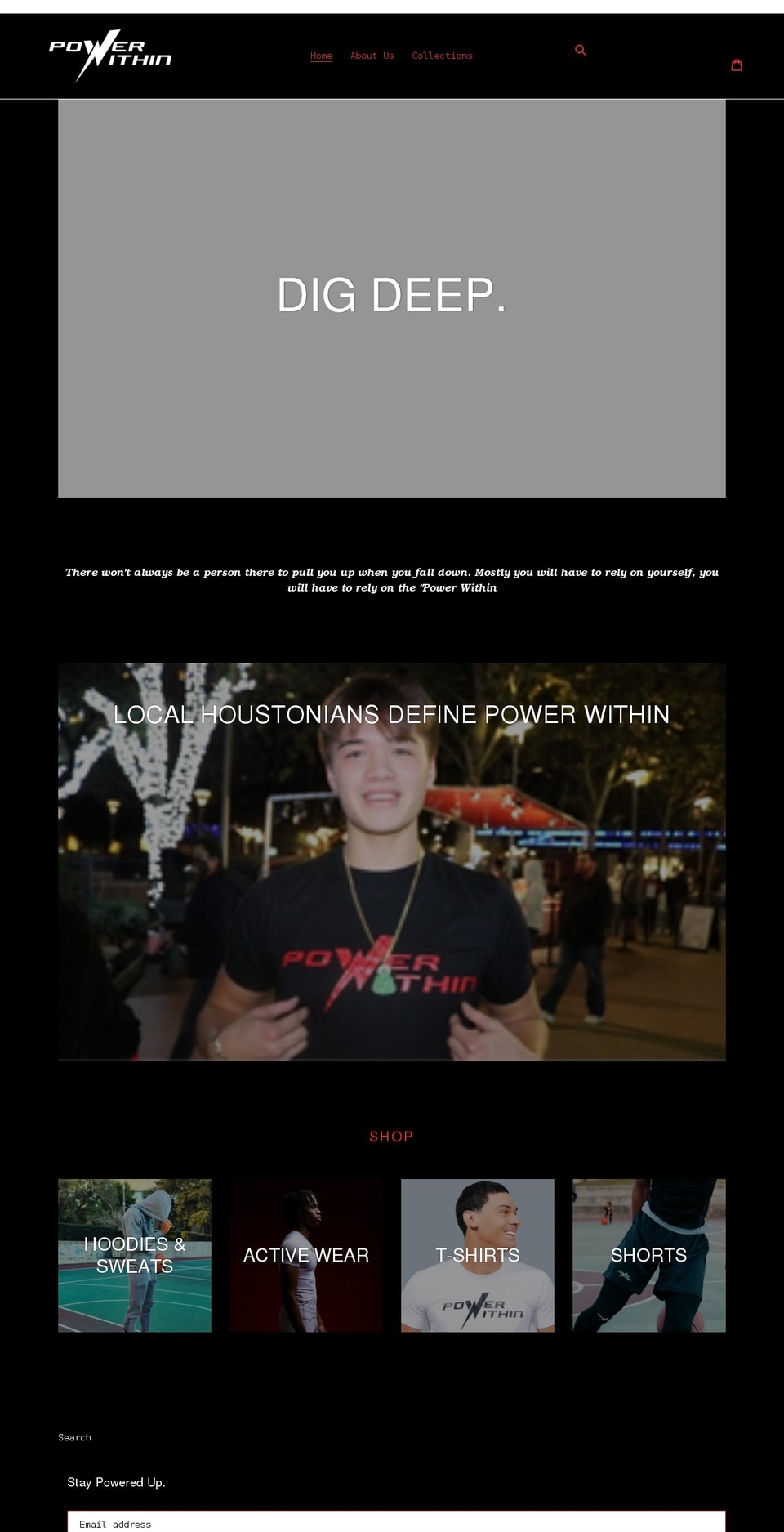 powerwithinbrand.com shopify website screenshot