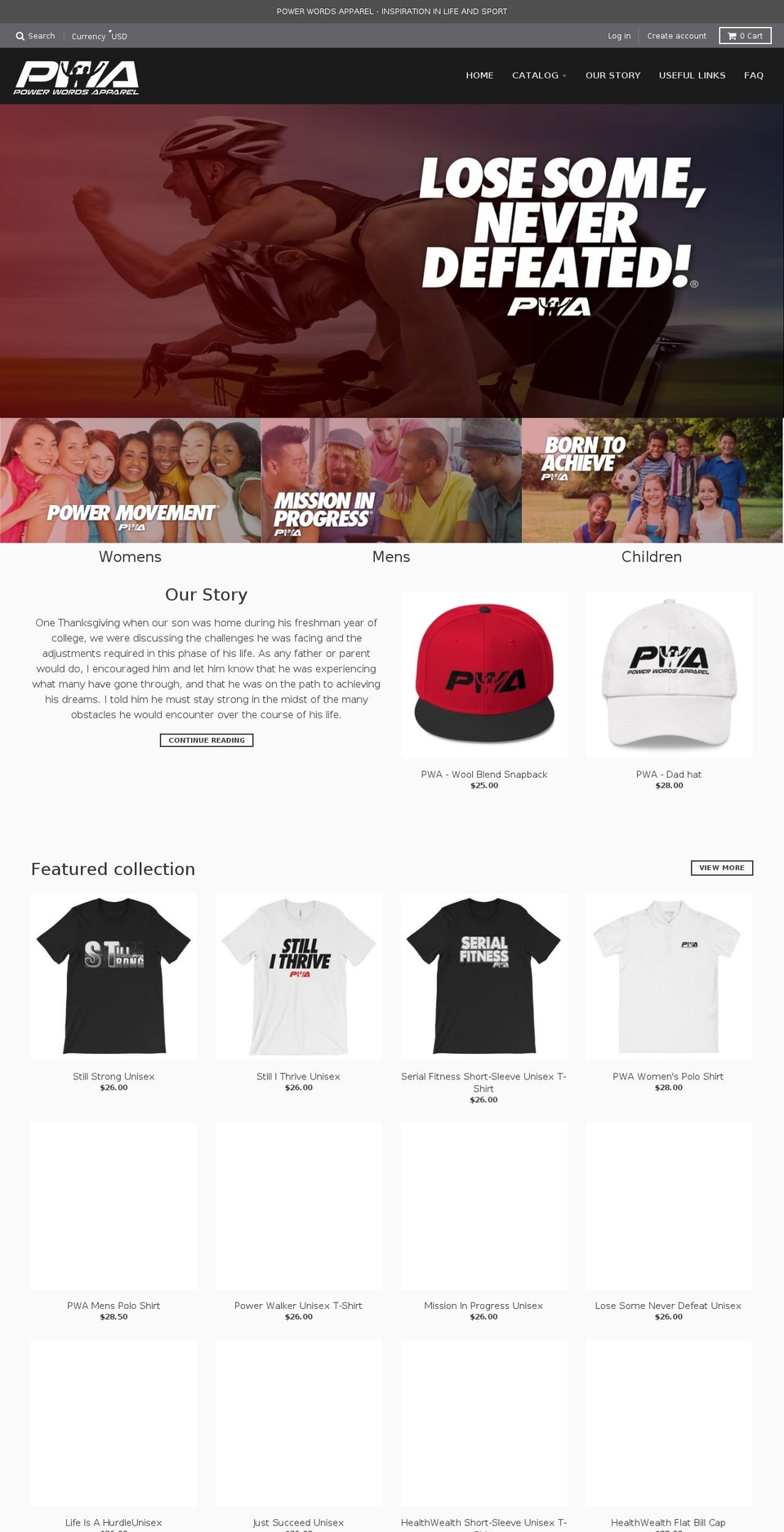 powerwordsapparel.com shopify website screenshot