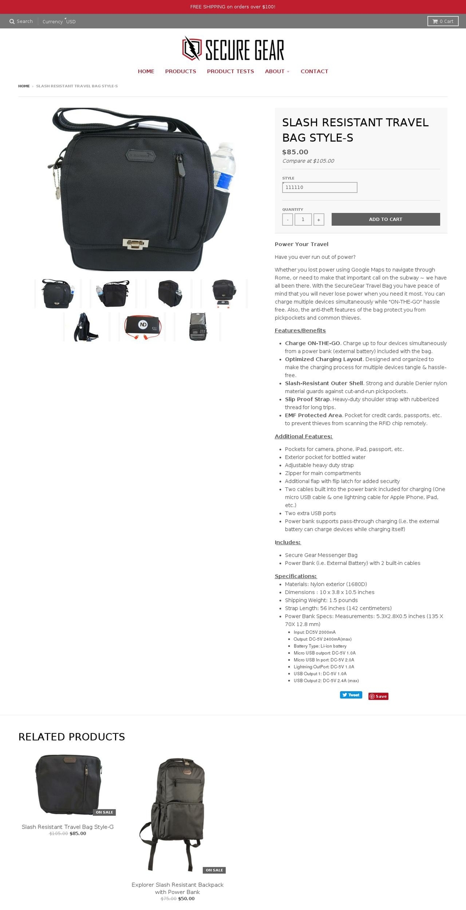 poweryourtravel.com — Shopify storefront screenshot