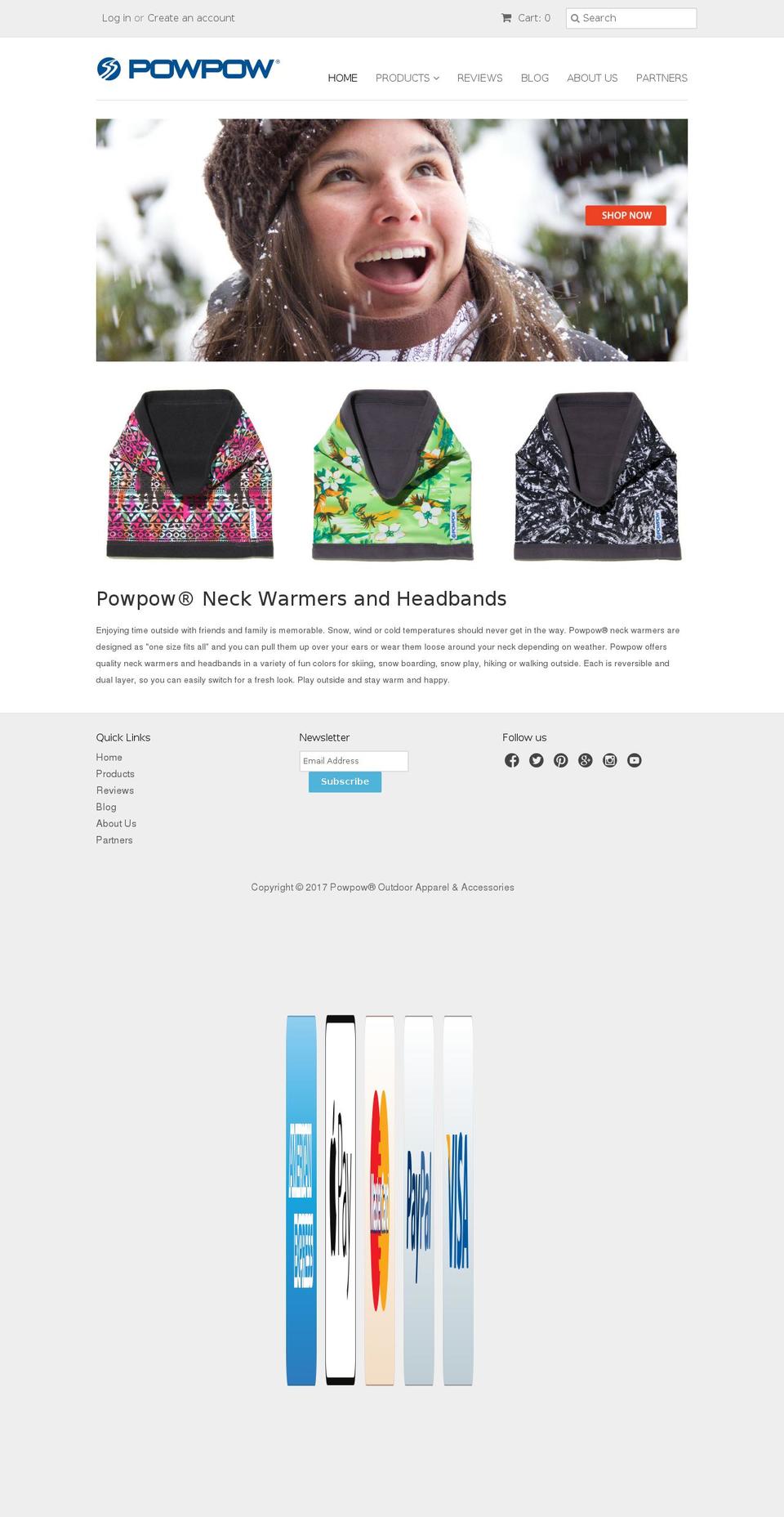 powpowsnow.com shopify website screenshot