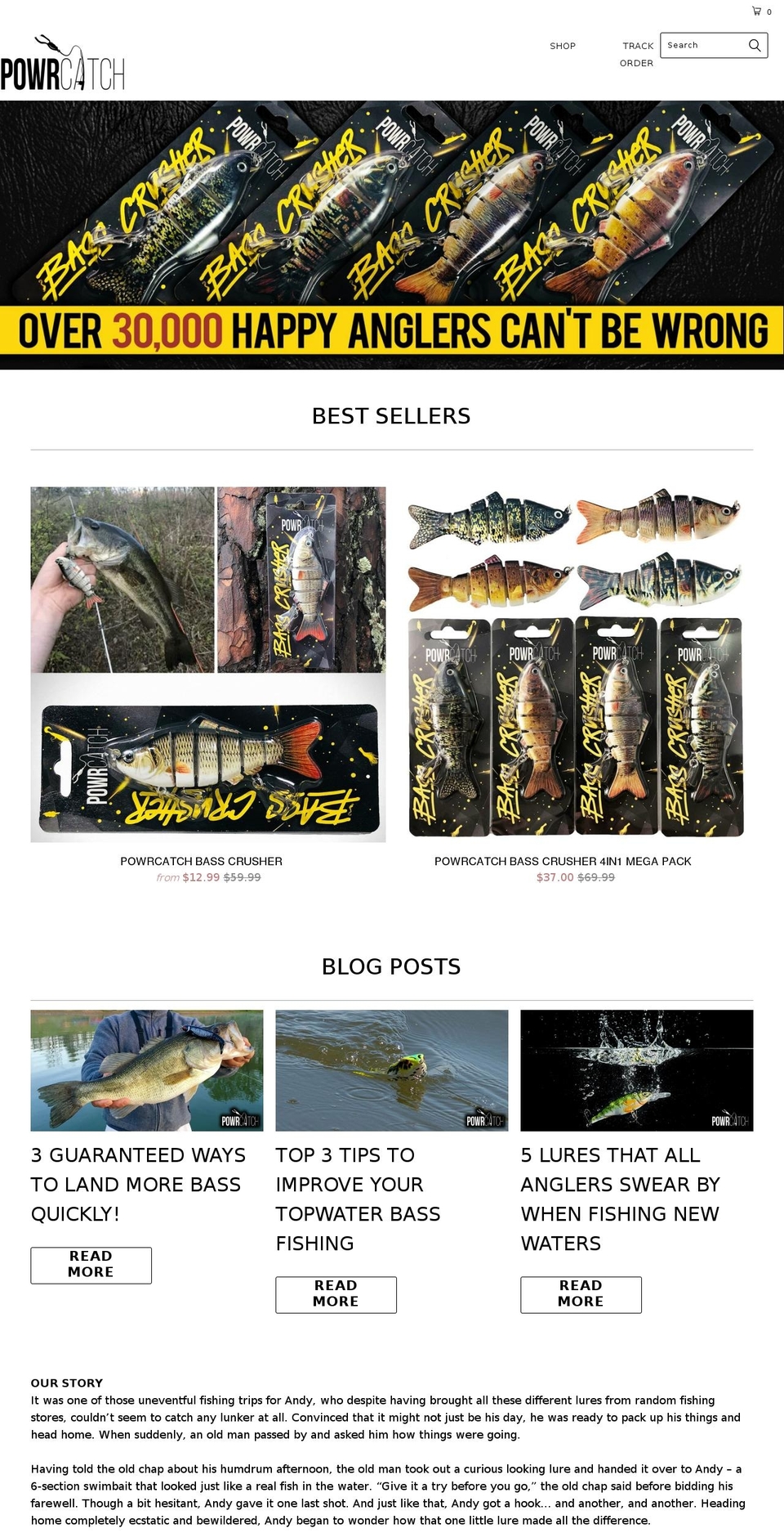 powrcatch.com shopify website screenshot