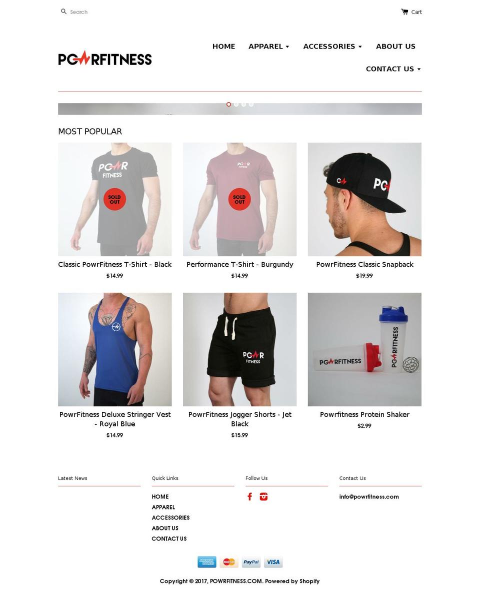 powrfitness.com shopify website screenshot