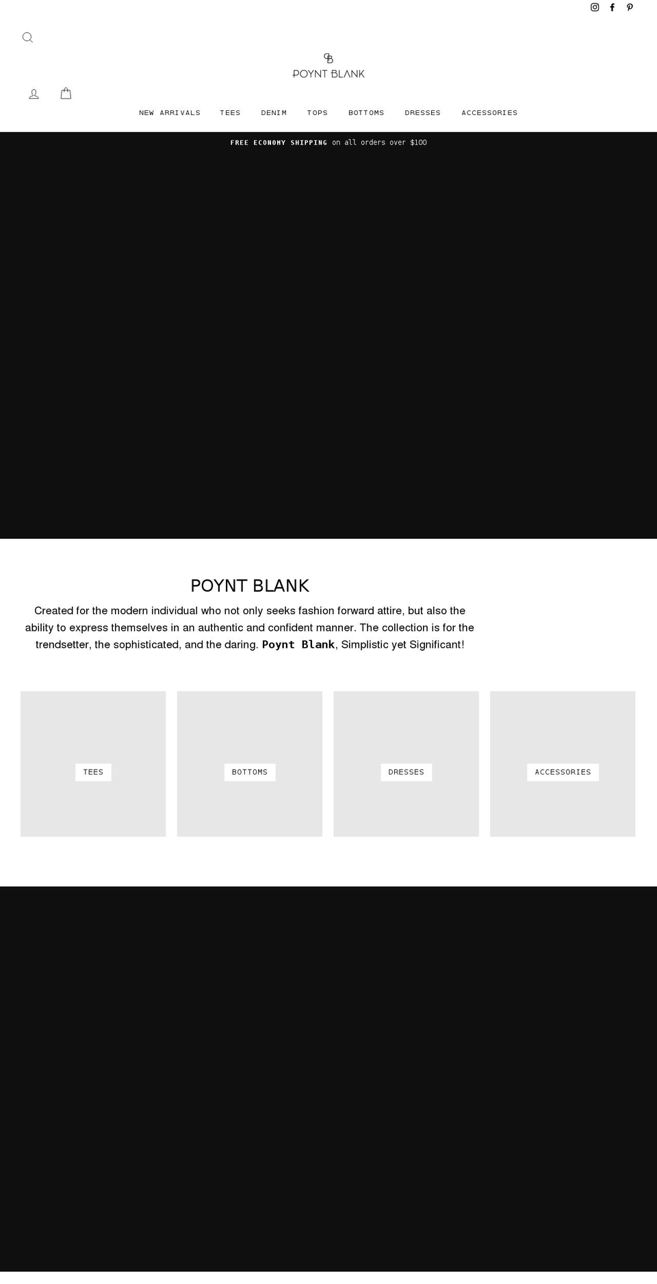 poyntblank.com shopify website screenshot