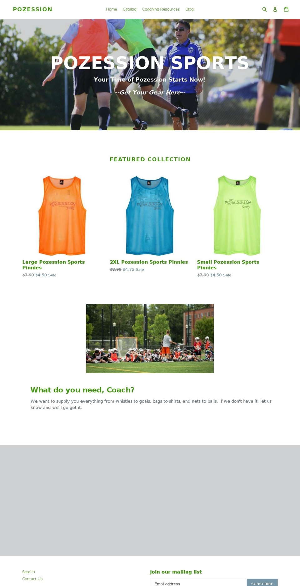 pozessionsports.com shopify website screenshot