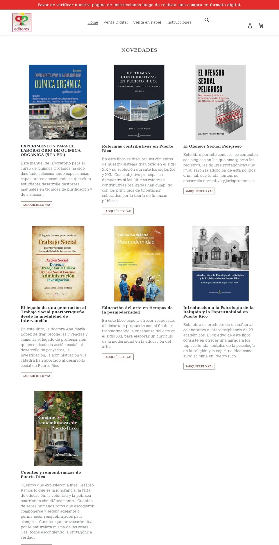 ppeditoresebooks.myshopify.com shopify website screenshot