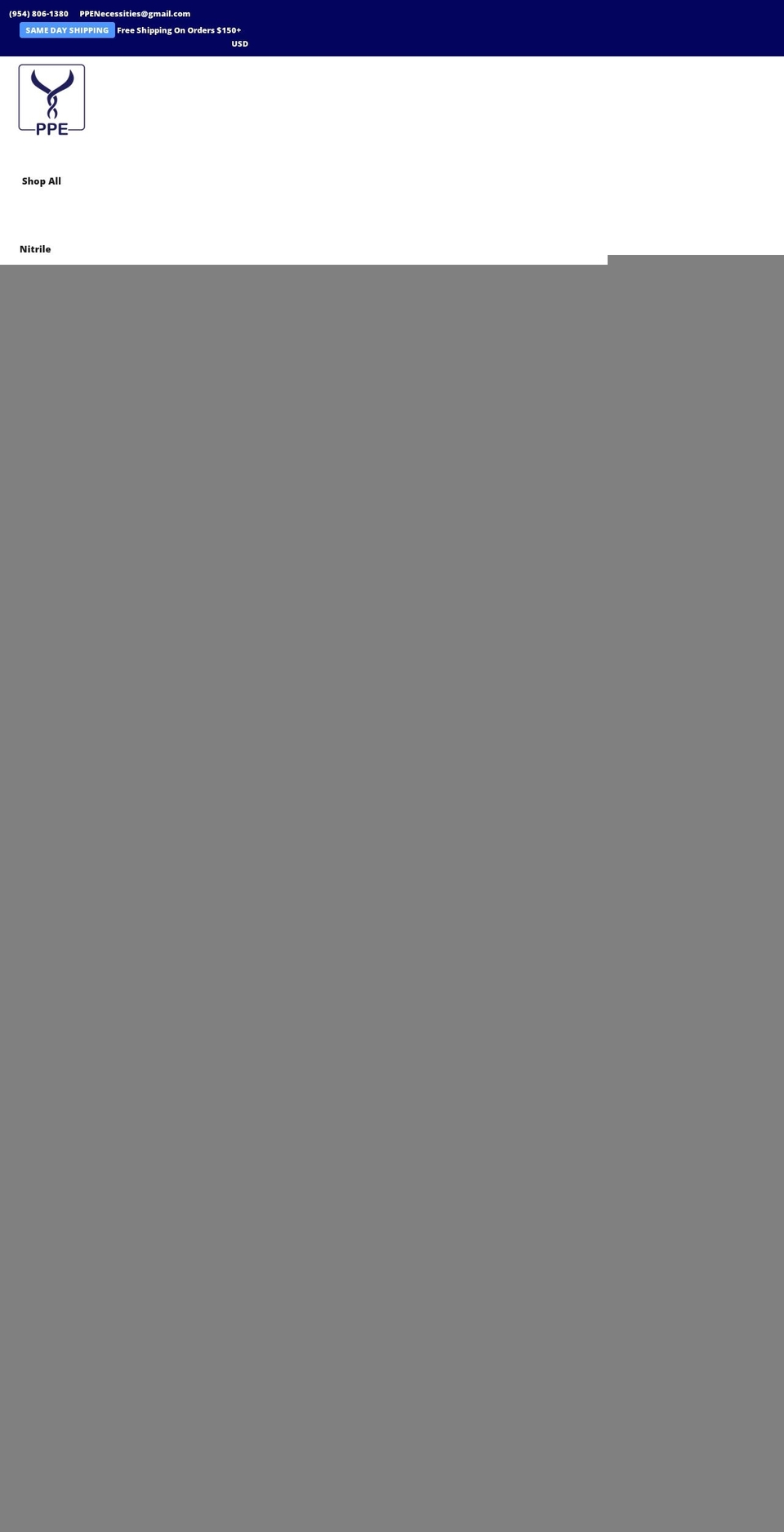 ppenecessities.com shopify website screenshot