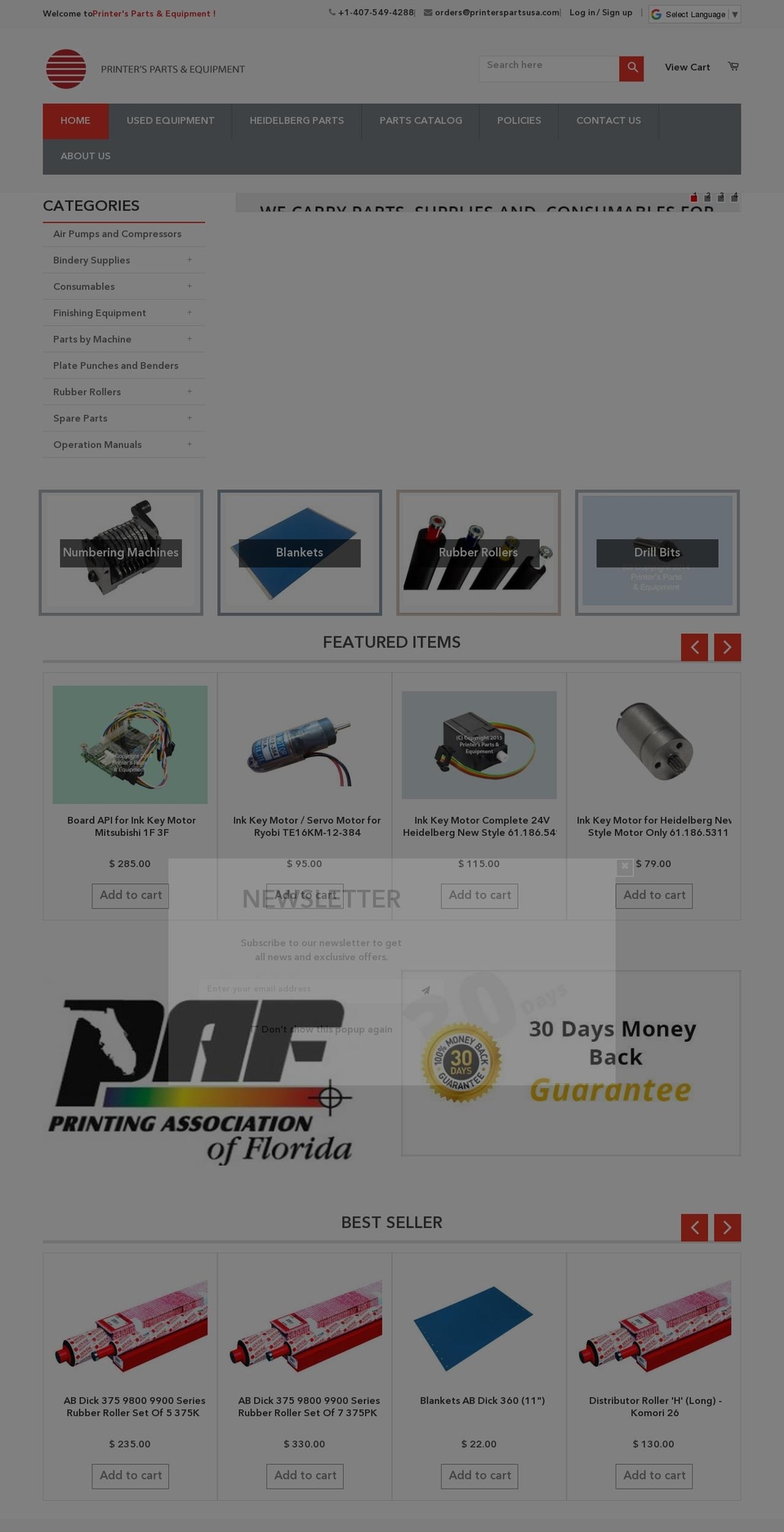 ppeparts.com shopify website screenshot