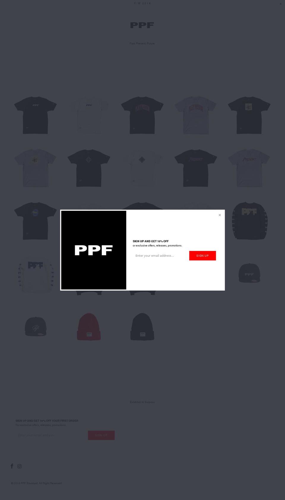 ppfstandard.com — Shopify storefront screenshot