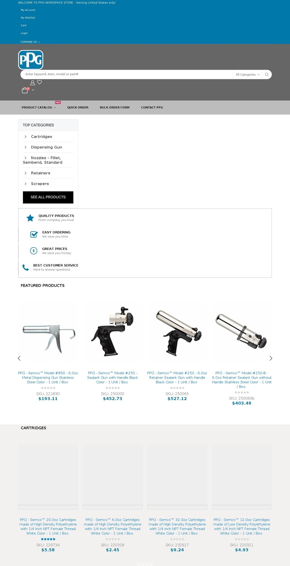 ppgaerospacestore.com shopify website screenshot